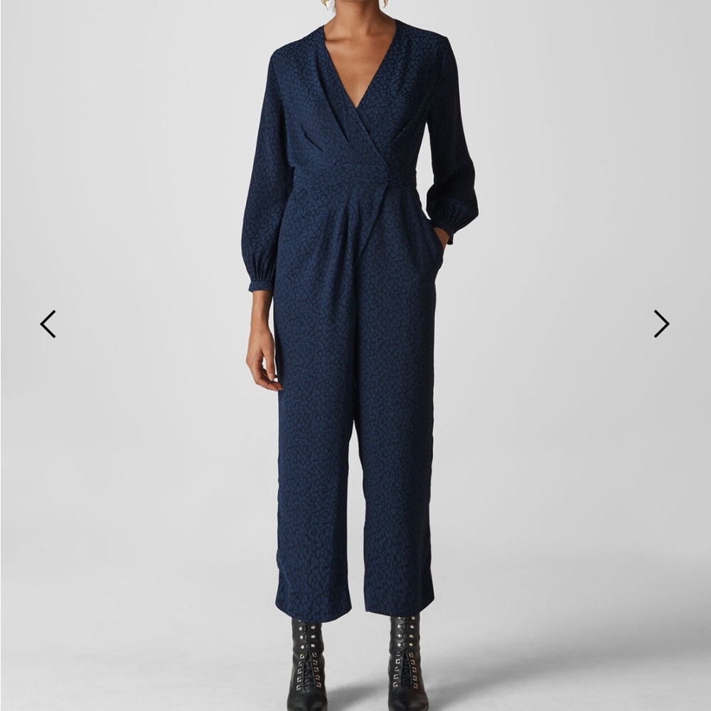 NWT Whistle navy wrap cropped jumpsuit